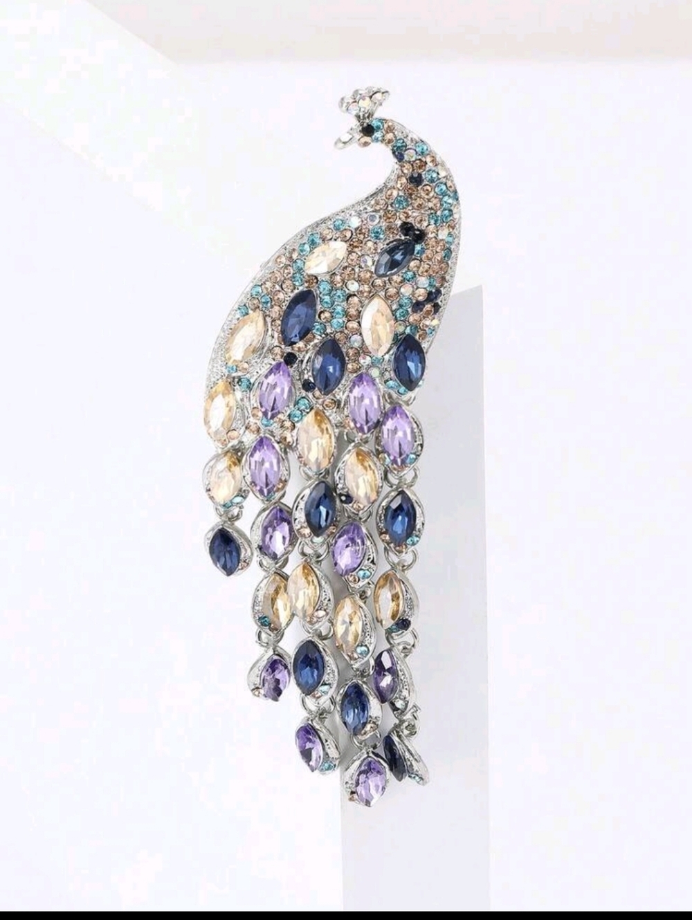 🆕️🦚 GORGEOUS PEACOCK RHINESTONE BROOCH PIN🦚